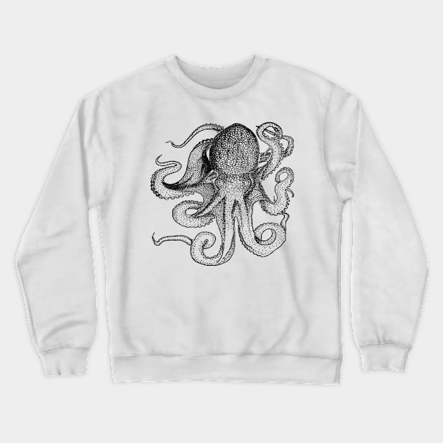 Octopus black line drawing Crewneck Sweatshirt by ThistleRosep